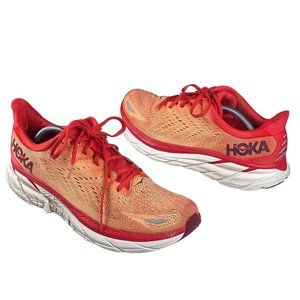 Hoka One One Clifton 8 1119393 FBOR Orange Running Shoes Sneakers Men's Sz 12‎ D